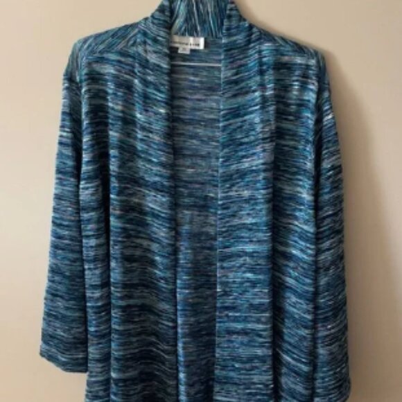 Caroline Rose Open Cardigan in Sea Colors EUC Size 3X - Picture 1 of 6